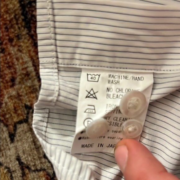 Barneys New York Madison Men's White Striped Shirt - Picture 3 of 5
